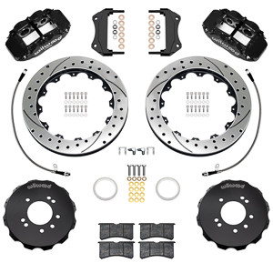 Wilwood (Black) Forged Narrow Superlite 6R Big Brake Front Brake Kit 12.88" Drilled and Slotted Rotors (Hat) NISSAN SKYLINE 95-98