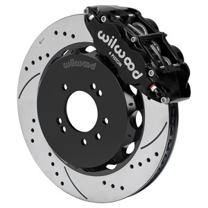 Wilwood (Black) Forged Narrow Superlite 6R Big Brake Front Brake Kit (Hat) 14" Drilled and Slotted Rotors NISSAN SKYLINE 95-98
