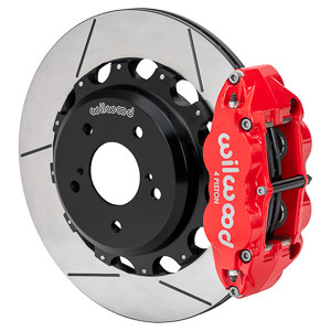 Wilwood (Red) Forged Narrow Superlite 4R Big Brake Rear Brake Kit For OE Parking Brake 13.5" Slotted Rotors NISSAN SKYLINE 89-02