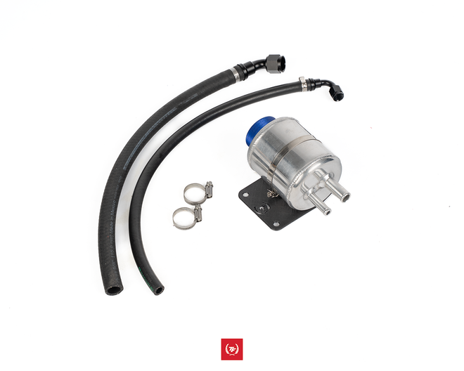 Baffled Aluminum Power Steering Reservoir Kit - S13 OEM Location