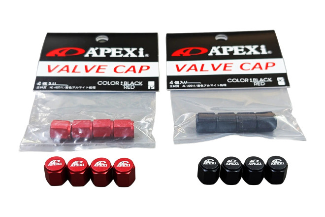 A'PEXi - Aluminum Valve Cap Set - Black or Red