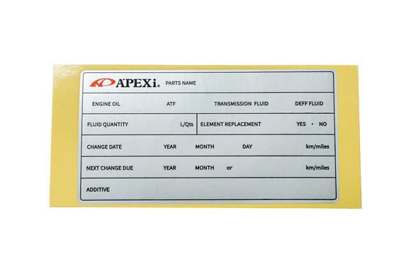 A'PEXi - Fluid Maintenance Sticker