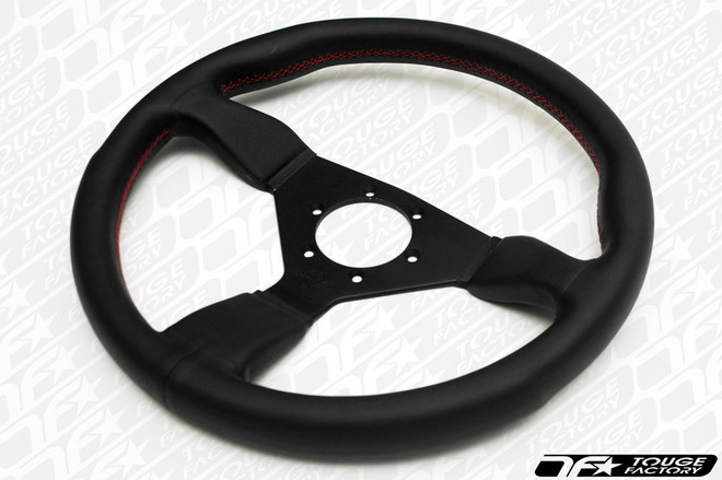 Personal Neo Grinta Steering Wheel 350mm Black Leather with Red
