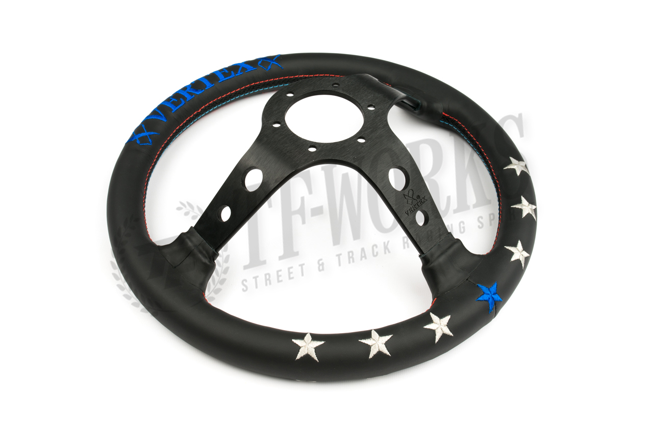 VERTEX ステアリングホイール ブラック　セブンスター Vertex 7 Star 330mm Steering Wheel Black Leather