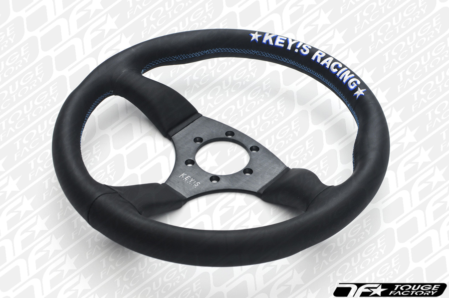 KEY'S RACINGステアリング　SEMI DEEP type 325mm KEY'S RACING Semi-Deep Semicone Type Steering Wheel (350mm/Leather)