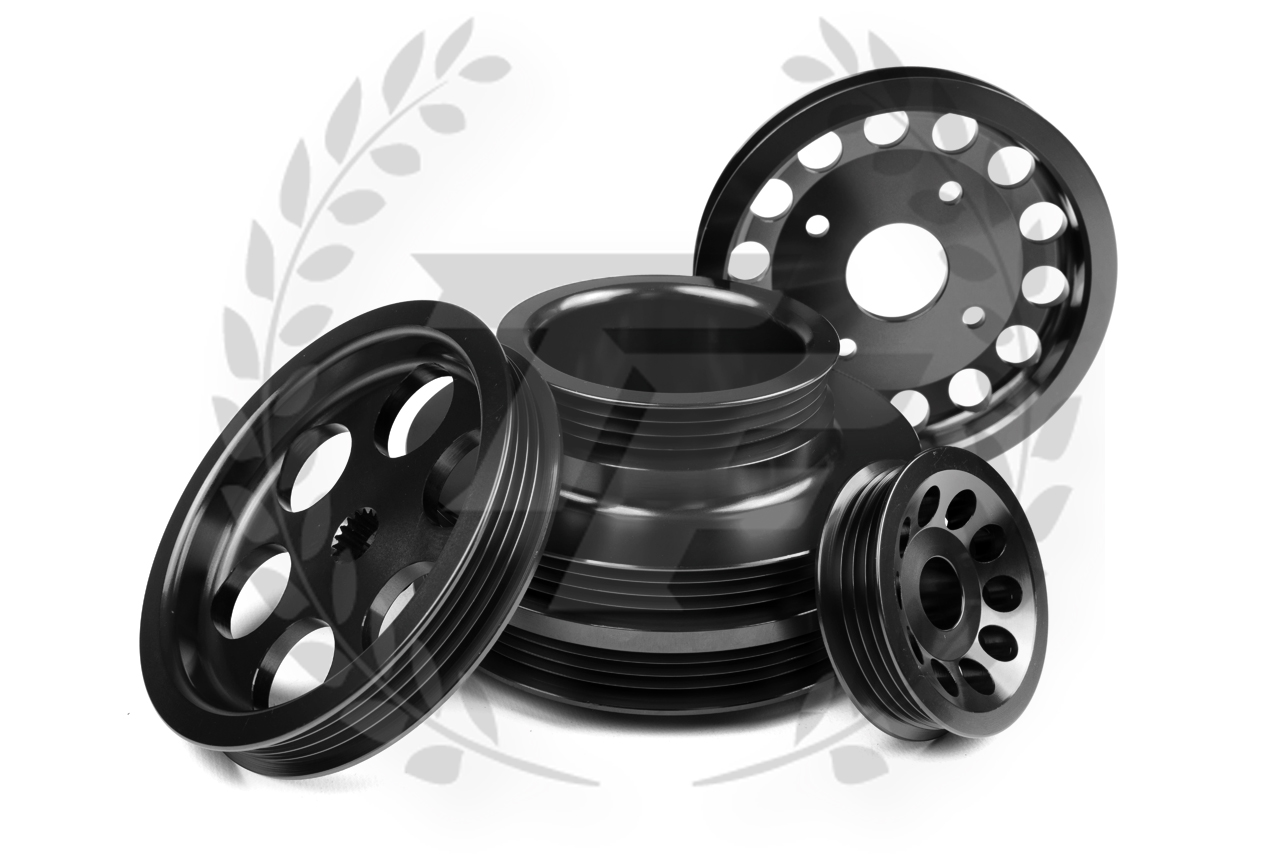 TF Lightweight Aluminum Pulley Kit Nissan 300ZX Z32 VG30 Black