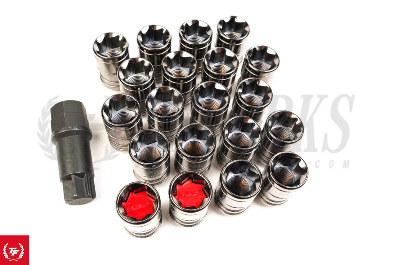 Project Kics Monolith T1/07 Lug Nuts M14x1.5 (Glorious Black / Red