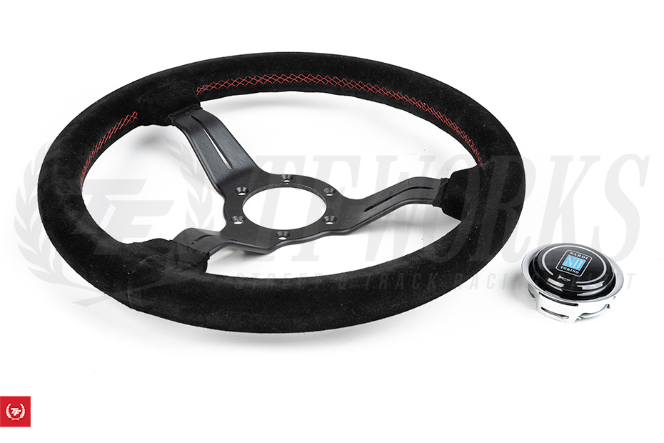 Nardi 330mm Deep Corn Steering Wheel - Suede / Black Spoke