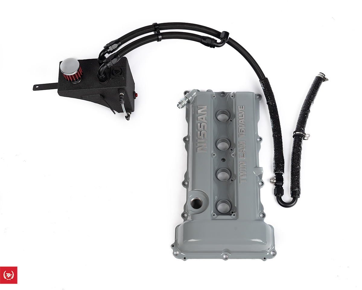 TF-Works S13 SR20DET Oil Catch Can Kit with Lines and Fittings