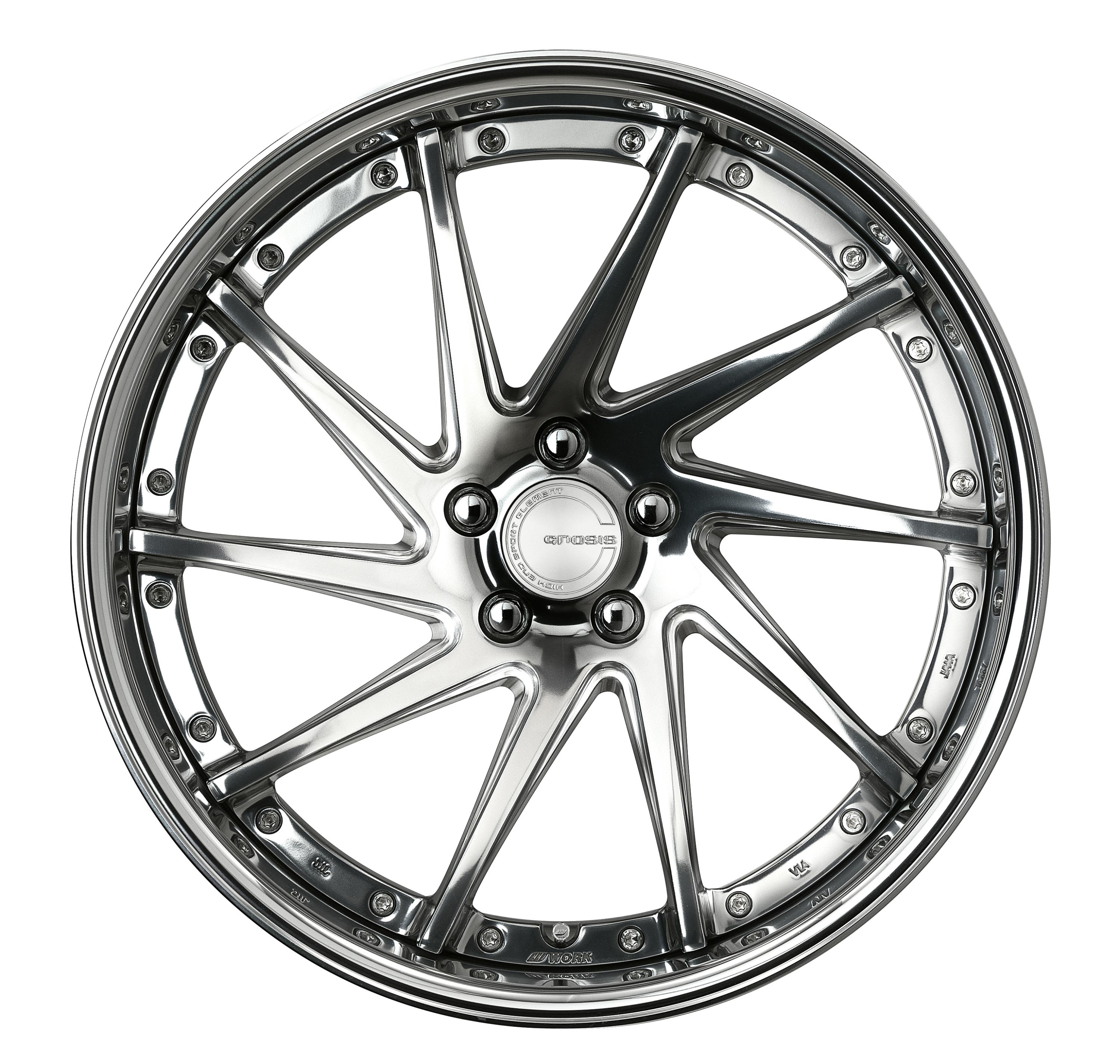 WORK 送料無料 ワーク GNOSIS CVS STEP RIM ミドルコンケイブ STANDARD Adisk 9.5J-22 +38～－20 5H-112 【2本セット 新品】