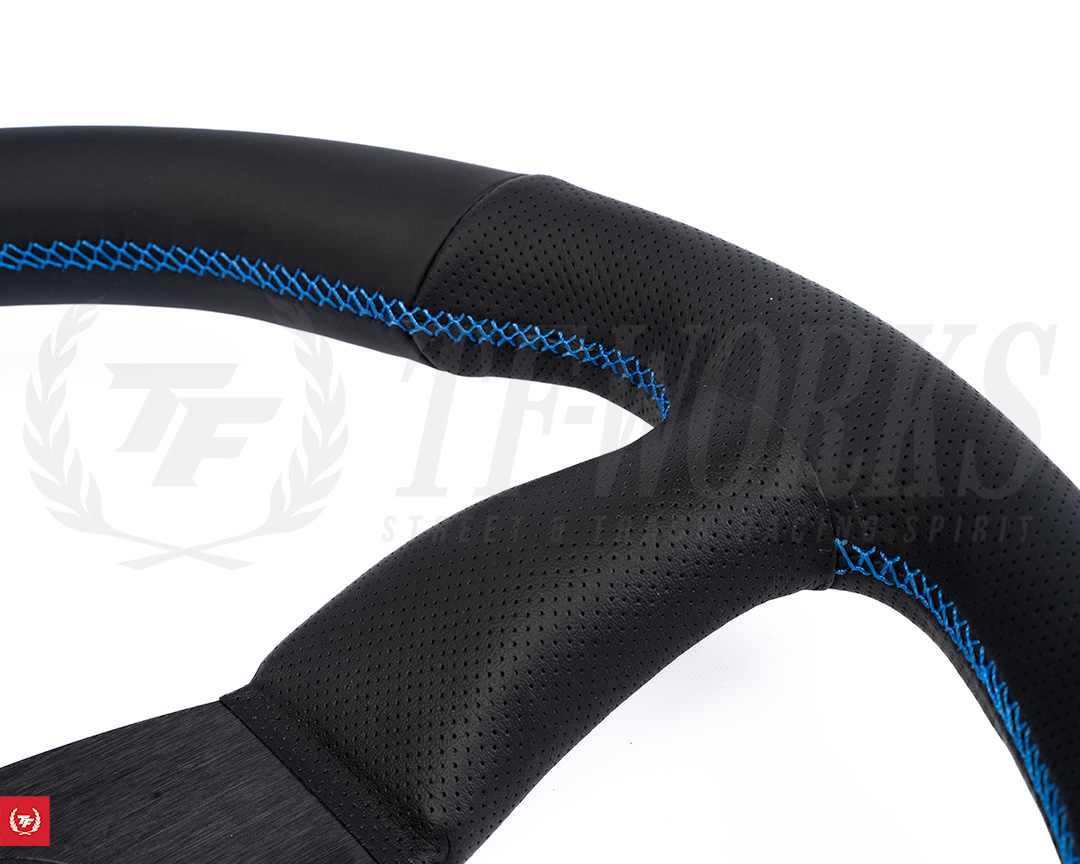 ATC SPRINT Cone65 Steering Wheel - 350mm Black Leather / Blue