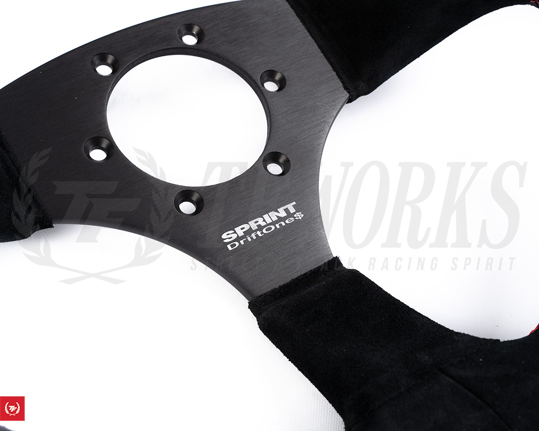 ATC SPRINT DriftOne$ Steering Wheel - 325mm Black Suede / Red