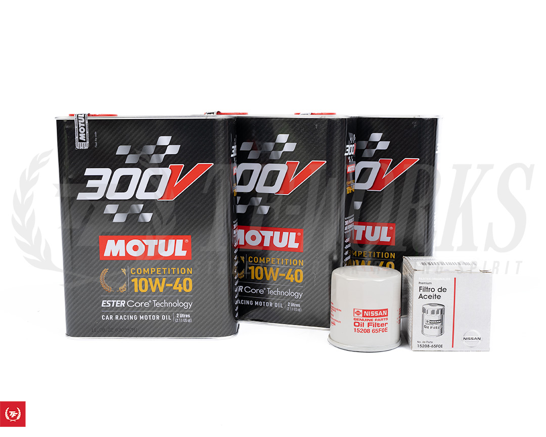 Motul 300V Racing Oil + OEM Nissan Oil Filter Package - 350Z
