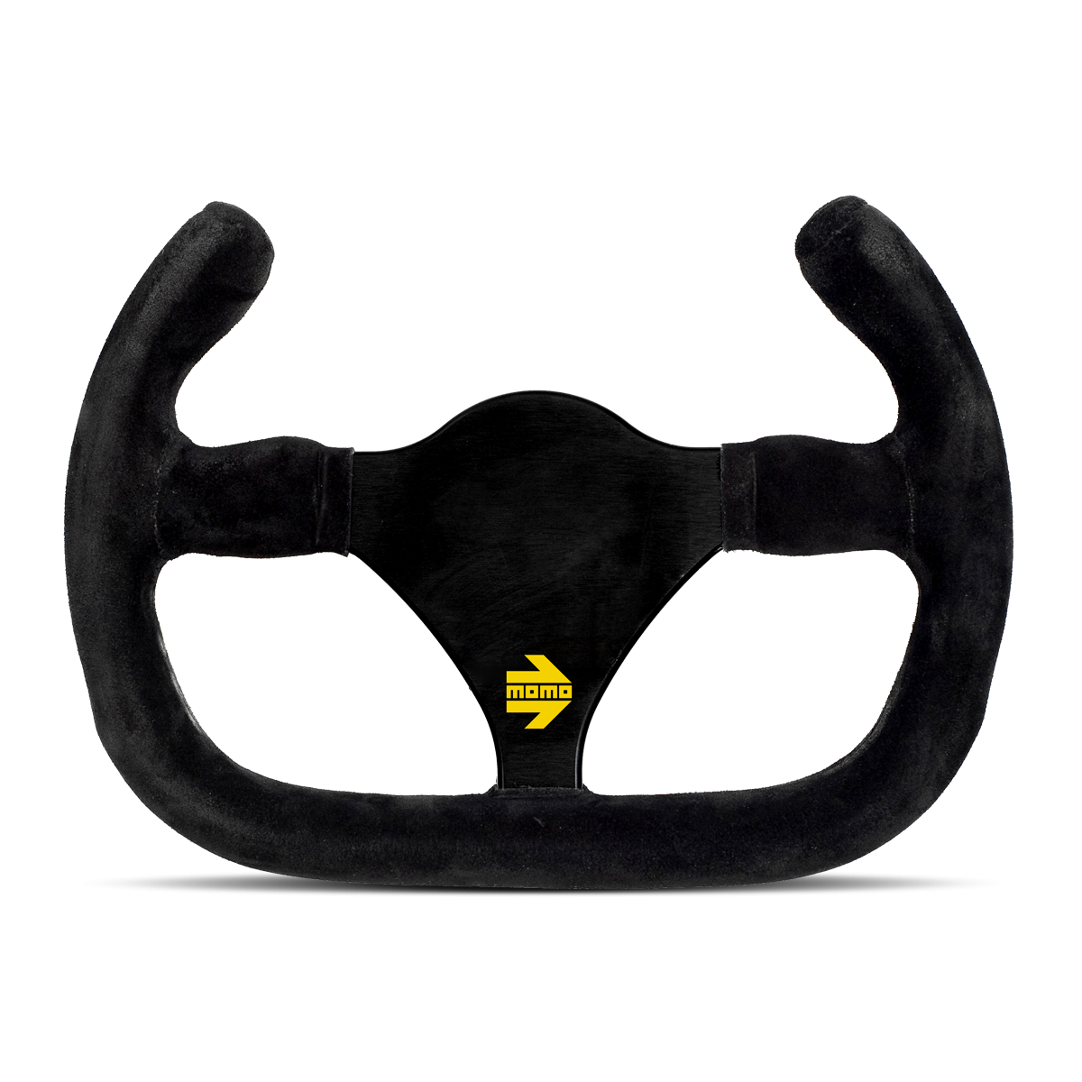 Momo - Mod. 27/c, 270mm Flat Bottom & Cut Top Black Suede Grip