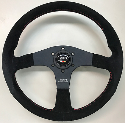 Mugen Steering Wheel (Suede type, Red stitch)