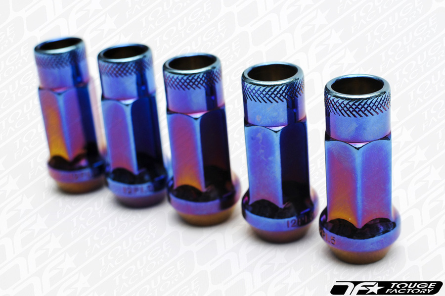 MUTEKI SR48 Open Ended Racing Lug Nut Burnt Neon Blue