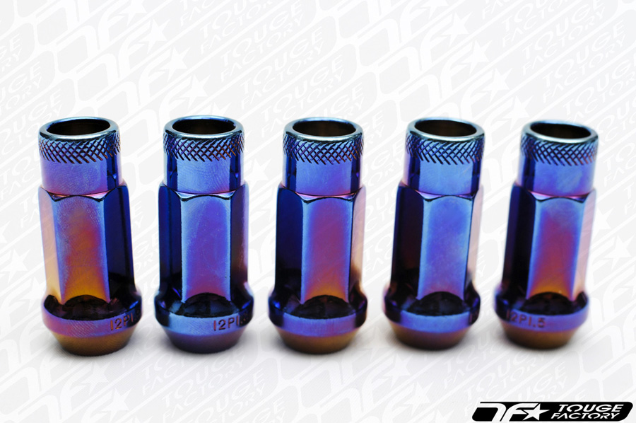 MUTEKI SR48 Open Ended Racing Lug Nut Burnt Neon Blue