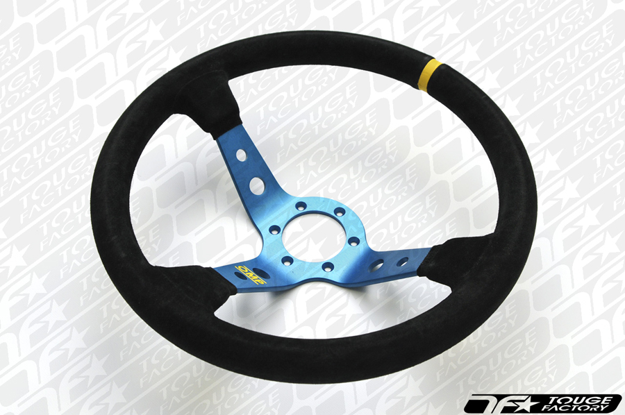 OMP スエード コルシカ　350mm OMP Corsica 350mm Steering Wheel - Black Suede Deep Blue Spoke (OD