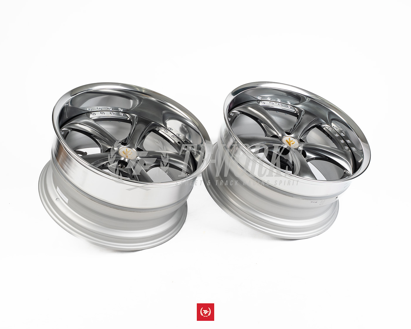 Work VS-KF# 19x9.5+1 / 19x10.5+2 5x114.3 Brilliant Silver Black