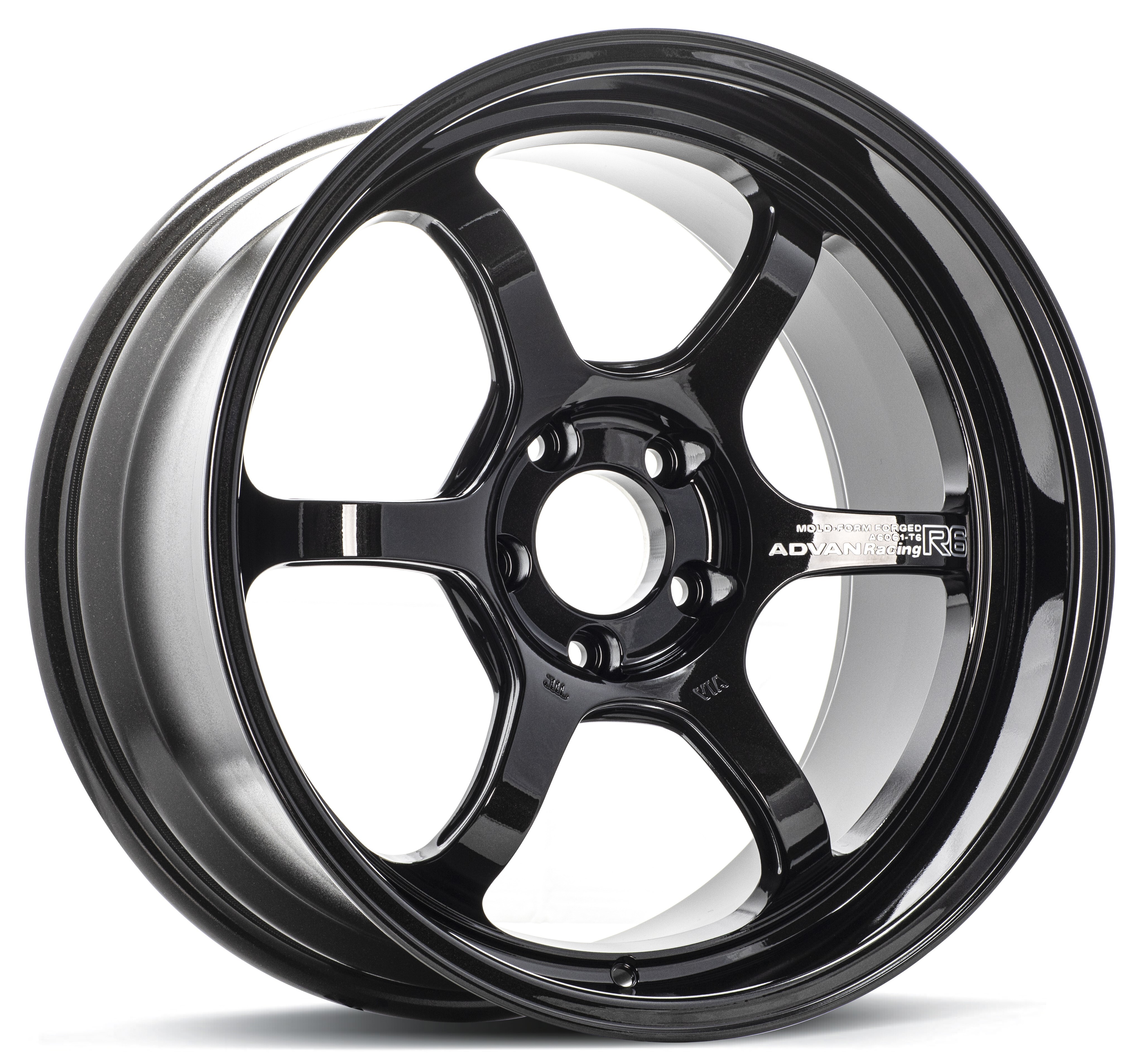 R6 Rims R6 18X9.5 +12 5-114.3 RACING TITANIUM BLACK
