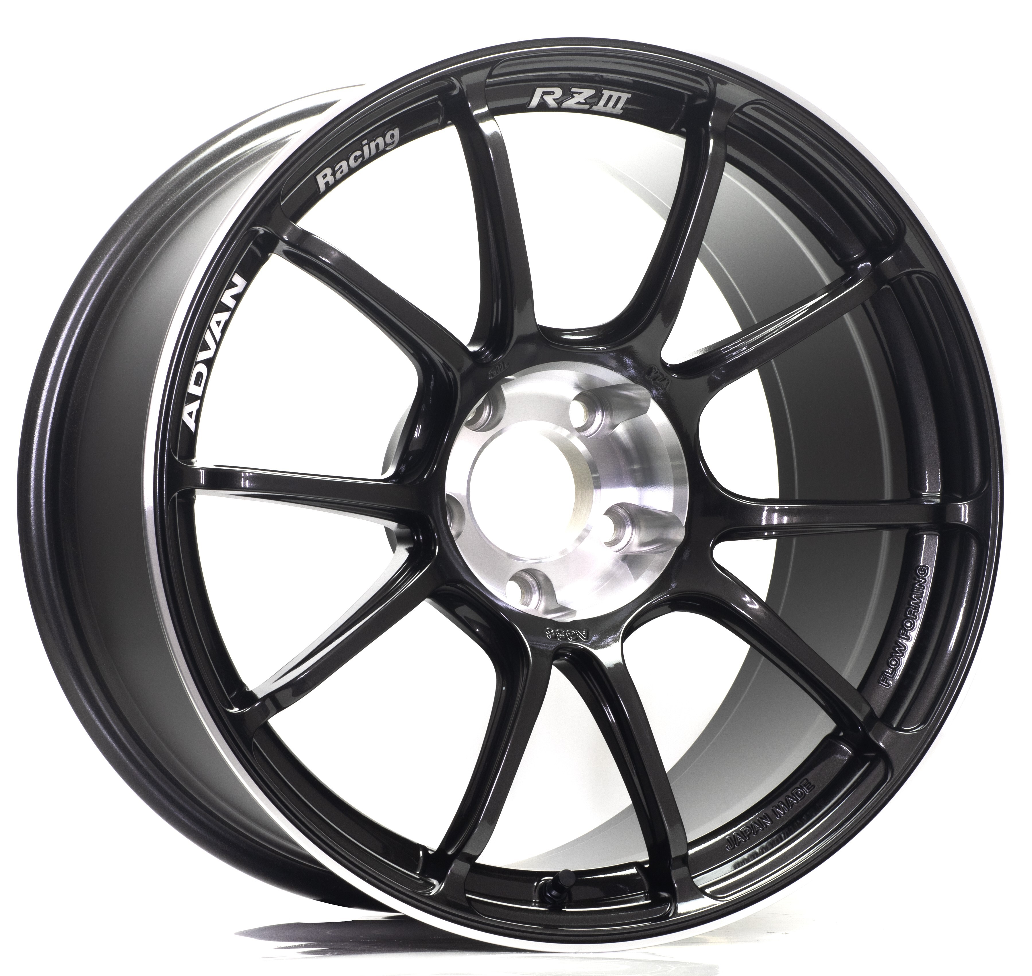 RIN  RZII 15X7.0 +42 4-100 RACING GLOSS BLACK & RING