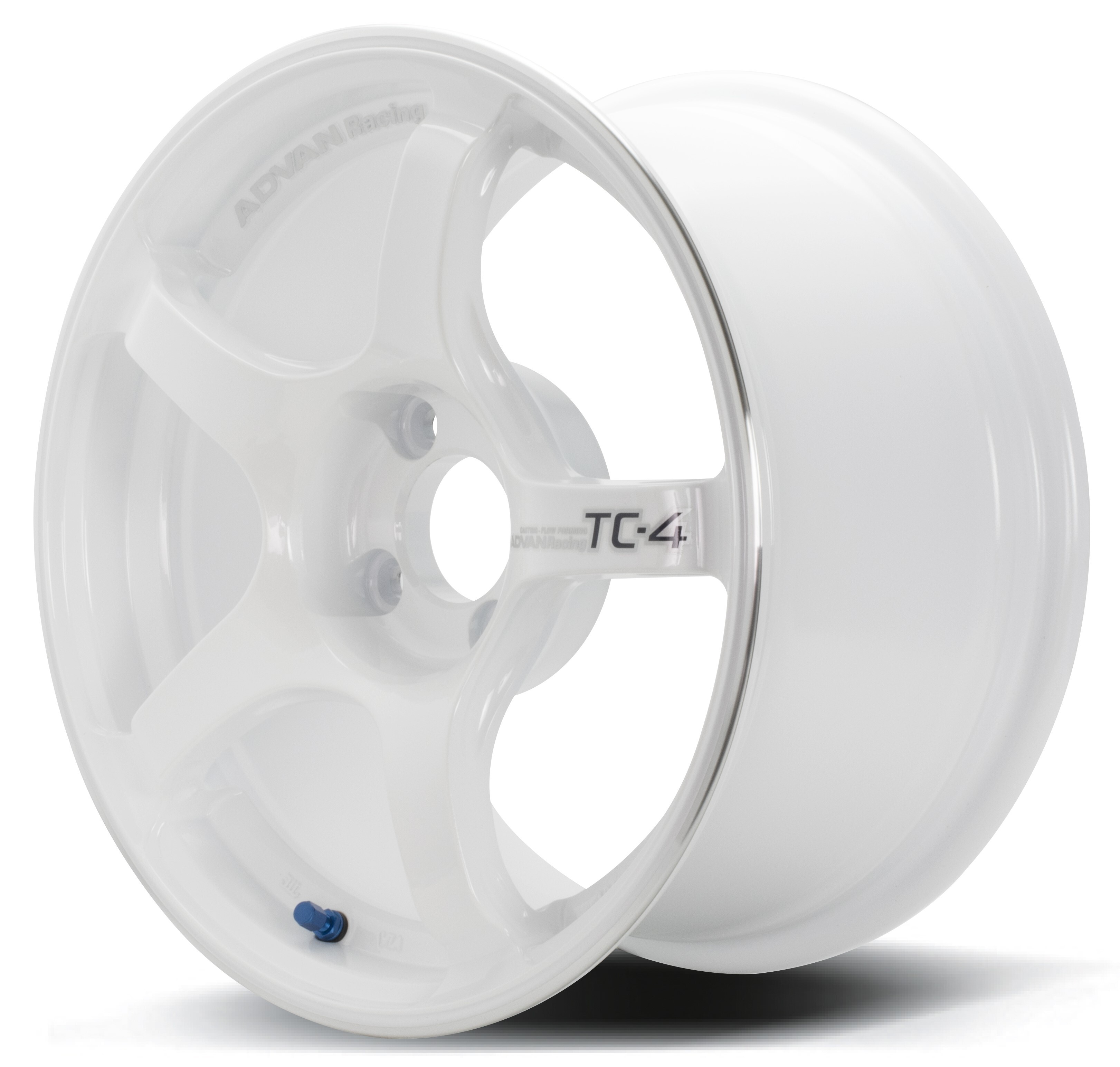 TC4 18X8.0 +37 5-100 RACING WHITE METALLIC & RING