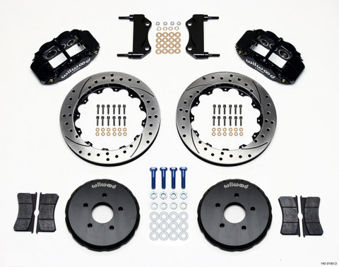 Wilwood Dynapro 6 Front Hat Kit 12.88in Drilled Red 2002-Up Mini Cooper w/ Lines main image 0