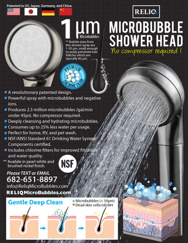 Micro bubble shower head in brushed nickel