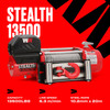 Guincho Stealth 13500 lb 24v com cabo de aço e controlo remoto sem fios