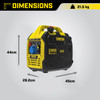 Générateur à onduleur portable à essence Champion 93001i Atom Fusion 3000 W – Schéma des dimensions et du poids