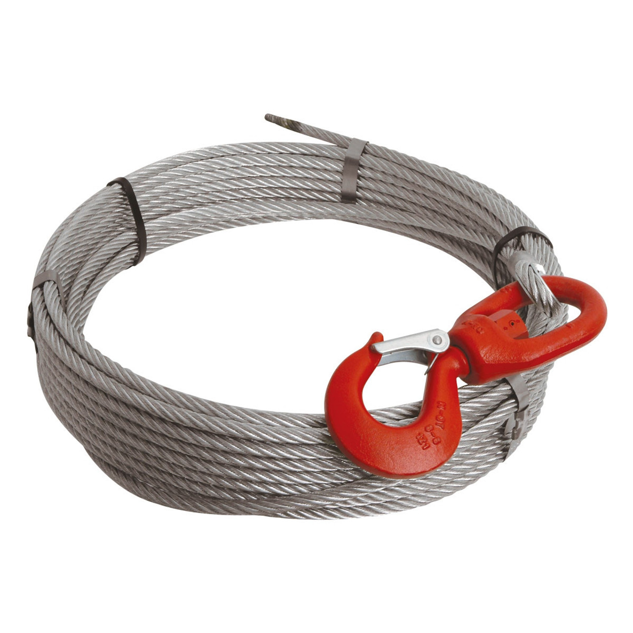 WIRE WINCH ROPE 10MM X 30M WITH SWIVEL SAFETY HOOK