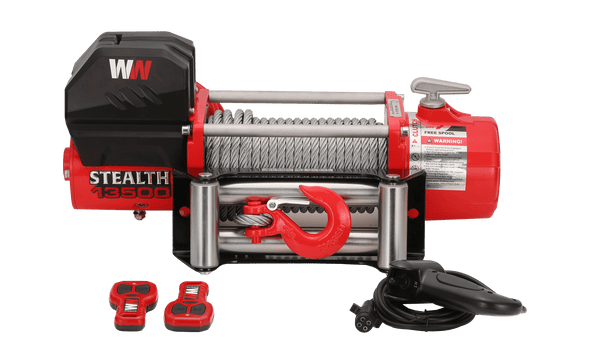 Argano Stealth da 13500 lb 24v con fune d'acciaio e telecomando wireless