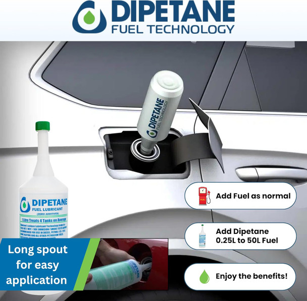 How to use Dipetane fuel treatment — add to tank before filling up