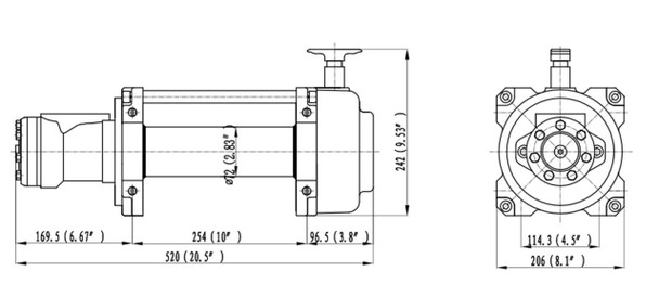 Warrior C10000NH Hydraulic Winch