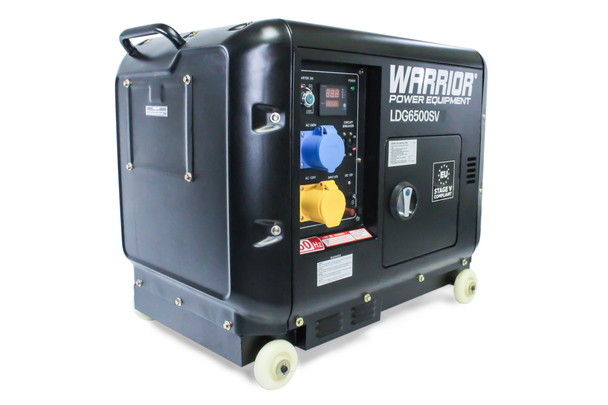 Generatore diesel portatile silenzioso Warrior LDG6500SV da 6,25 kVA di Bimson Power – vista laterale destra