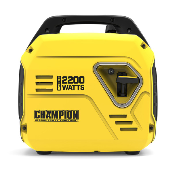 Champion 92001i Mighty Atom 2200 W tragbarer Benzin-Koffer-Wechselrichtergenerator – Seitenansicht