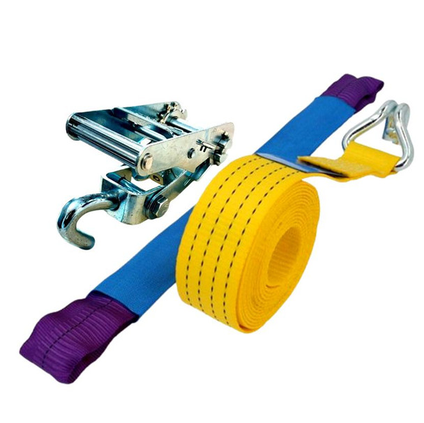 Kit of 4 Car Transporter Wheel Straps – Soft Diverted Tie Down Set with Swivel Hooks