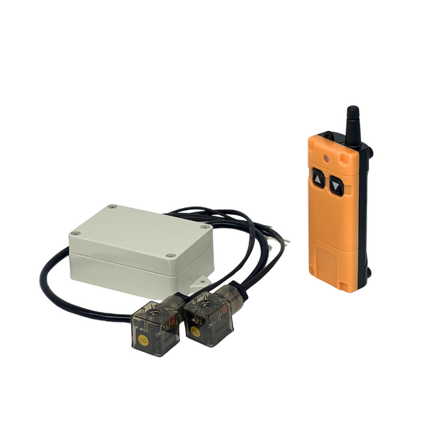 Controlo sem fios de 2 botões para unidades de alimentação hidráulica de duplo efeito de 12V e 24V