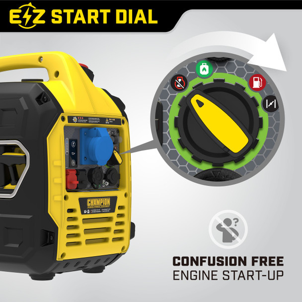 Champion 93001i-DF Atom Fusion 3000 W tragbarer Koffer-Wechselrichtergenerator mit Dual-Fuel-Antrieb (Benzin/LPG) – Ablaufdiagramm für den Startvorgang