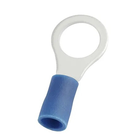 Terminal com anel azul para pino de 8 mm – Embalagem de 100 unidades
