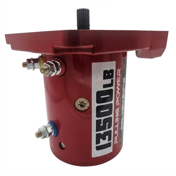 13000100 12v Stealth 13,500 Winch Motor Recovery and Winch - Side View