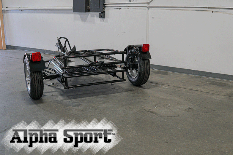 Alpha Sport Folding Motorcycle Trailer – Stand Up & Store Easily