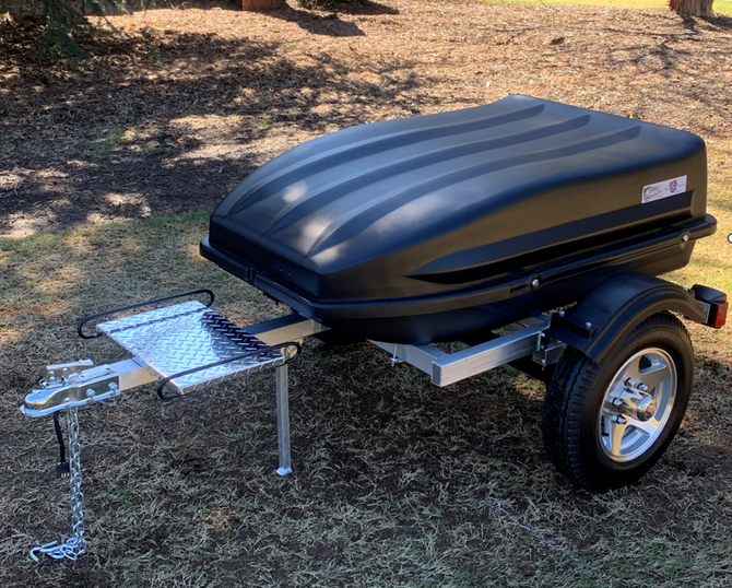 Motorcycle Cargo Trailer Side angled view