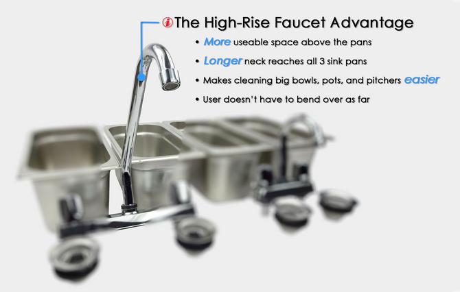 Compartment Concession Sink Longer neck view 