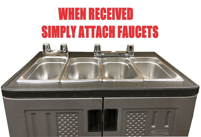 Mobile Concession Sink with attached faucets