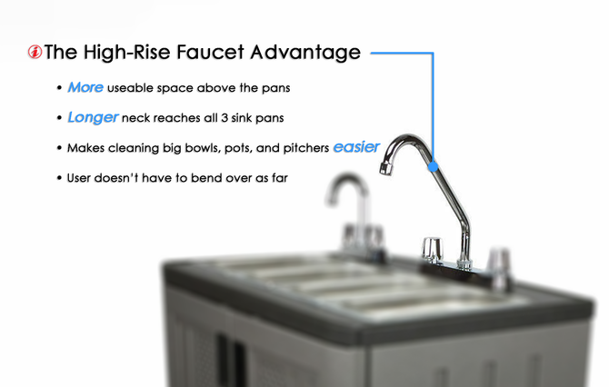 Mobile Concession Sink with longer neck 