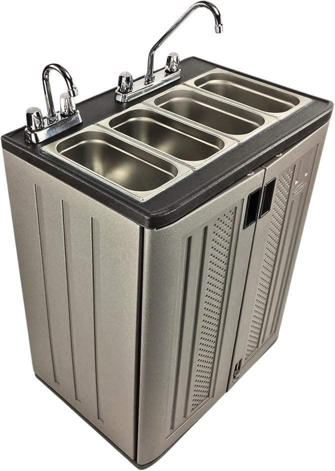 Mobile Concession Sink Portable Food Truck Trailer 4 Compartment Hand Wash Hot