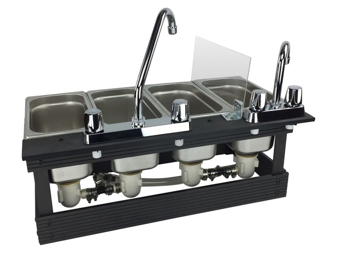 Portable Sink Mobile Concession, 4 Compartment Sink, Table Top Sink