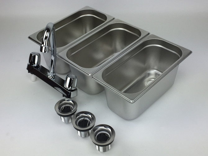  Concession Sink 3 Compartment Angled View 
