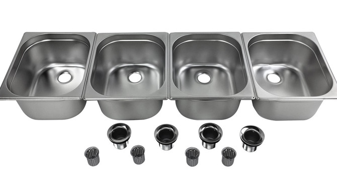 Concession Sink 4 Compartment Portable Stand Food Truck Trailer 4 Large